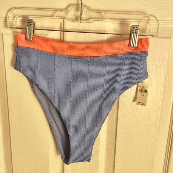 Aerie Jacquard High Cut Cheeky Swim Bottom Blue and Orange Size Medium NWT - Picture 7 of 16